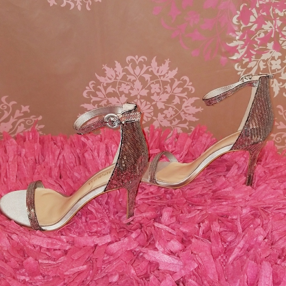 Silver sequin shoes